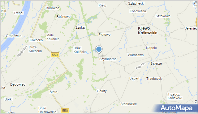 mapa Szymborno, Szymborno na mapie Targeo